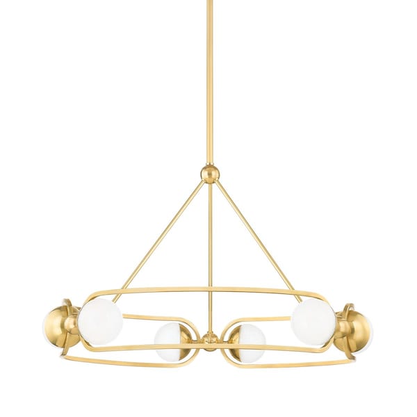 Hudson Valley Lighting Hartford 6 Light Chandelier 30.5 In. Aged Brass 2531-AGB - main