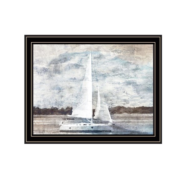 Homeroots Sailboat on Water Black Framed Print Wall Art 529625 - main