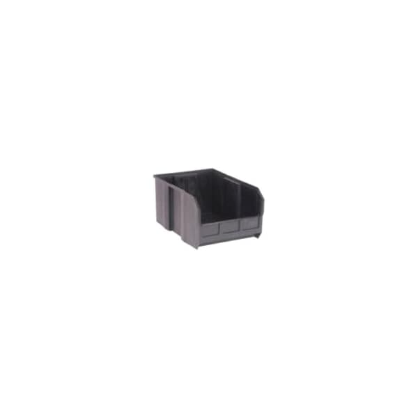 Quantum Storage Systems Hang & Stack Storage Bin, Polypropylene, Black, 8 in H, 11 in W, 16 in L, 4 PK QUS255CO - main