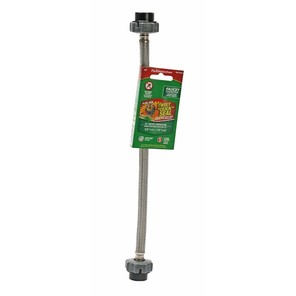 Fluidmaster Click Seal 3/8 in. FIP X 1/2 in. D FIP 12 in. Stainless Steel Supply Line B4F12CS - main