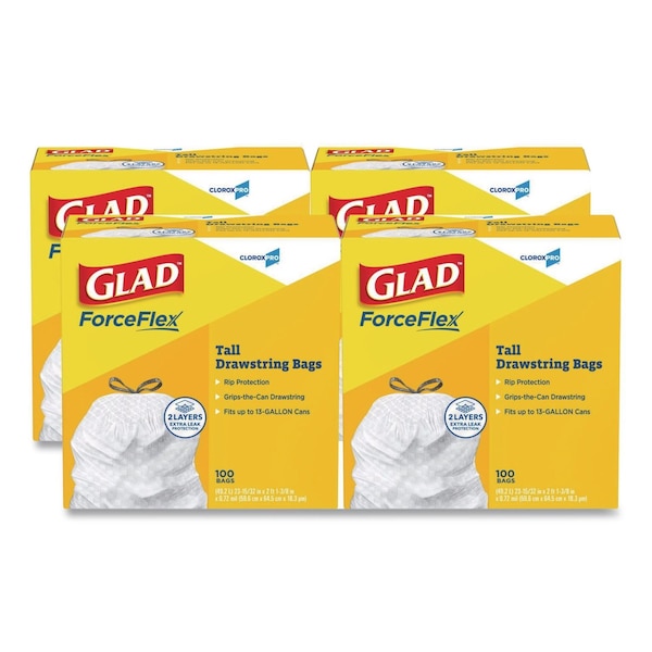 Glad 13 gal Trash Bags, 24 in x 27.38 in, .95 Mil, Gray CLO 78526 - main