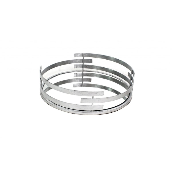 Homeroots 14in Silver Round Metal Geometric Vanity Tray 274453 - main