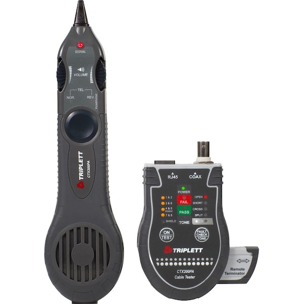 Triplett Network Cable Tester, 9"H x 7"W x 1-3/4"D CTX200PA - main