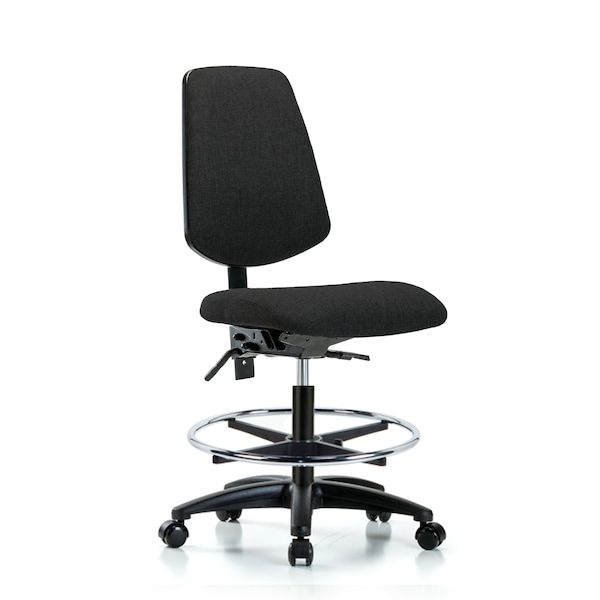 Blue Ridge Ergonomics Fab Med Bench Chair, Bk, CF, Cast, Blk, No Arms, 22" to 29" Height, Black BR-FMBCH-MB-RG-T0-A0-CF-RC-F42 - main