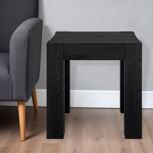 Homeroots 22" Black Wood Square End Table 544225 - main