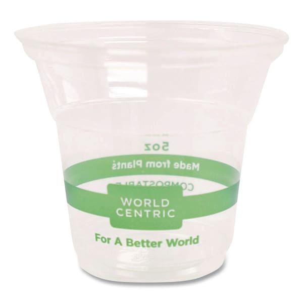 World Centric PLA Clear Cold Cups, 5 oz, Plastic, Clear, 2000PK CP-CS-5 - main