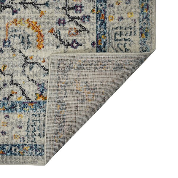 Homeroots 3' X 5' Yellow and Ivory Southwestern Stain Resistant Indoor Outdoor Area Rug 532596 - main