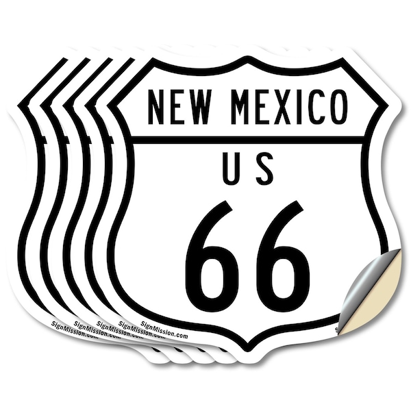Signmission New Mexico Route Marker Shield Sign Us 6, 4 inch X 4 inch, Vinyl Decal, 5PK SHI-D-5PACK-4-389 - main