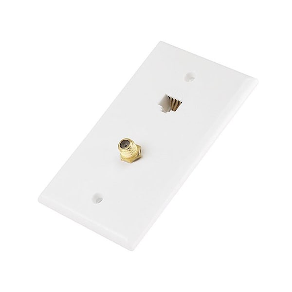Monoprice Cat5e / F-Type Wall Plate (Cat5e + F-Type), Coupler Type 7838 - main
