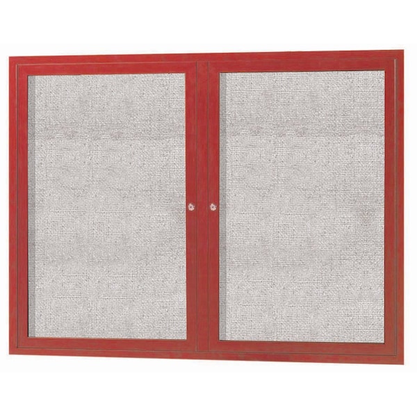 Aarco Outdoor Enclosed Bulletin Board w/ Al Wood Look Finish, Cherry Wood Look, 36''Hx48''W ODCCW3648R - main