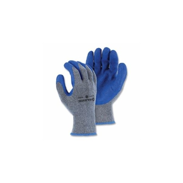 Majestic M-Safe Grip Gloves, 9/Medium, Gray with Blue Coating, 12PK 472-3382/9 - main