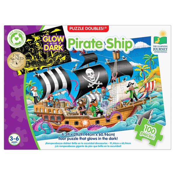 The Learning Journey International Puzzle Doubles, Glow In The Dark, Pirate Ship 113851 - main