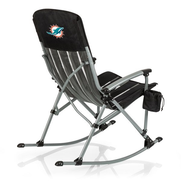 Picnic Time Family Of Brands Miami Dolphins - Outdoor Rocking Camp Chair, (Black) 805-01-175-174-2 - main