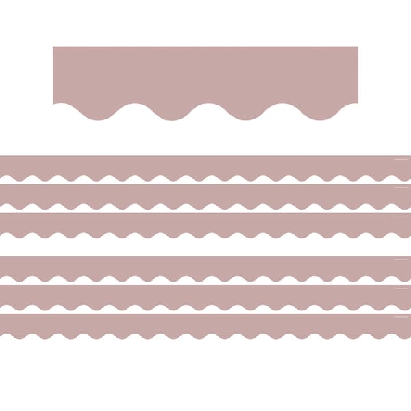 Teacher Created Resources Light Mauve Scalloped Border Trim, 35 Feet Per Pack, 6PK TCR1330 - main