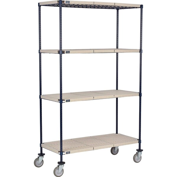 Global Industrial Nexel 4 Shelf Truck, Nexelite, 36"W x 24"D x 80"H, Polyurethane Swivel Casters B2381908 - main