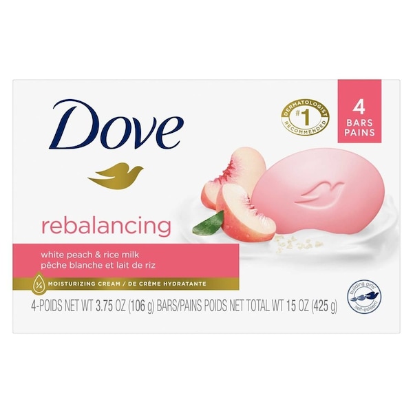 Dove Rebalancing White Peach and Rice Milk Beauty Bar Soap, 15 Ounce, 18PK 64369964 - main