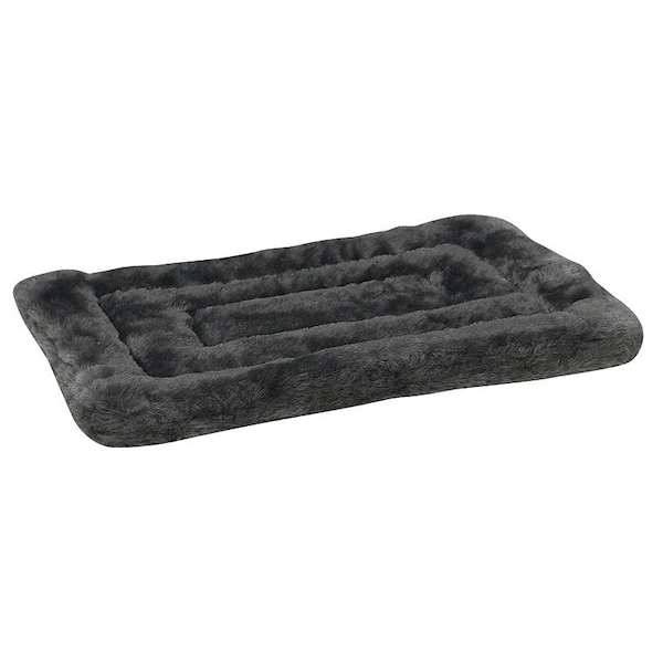 Slumber Pet ZW941 26 17 Plush Dog Mat, 26 in L, 17 in W, Plush Fur/Polyfiber Cover, Gray ZW941 26 41 - main