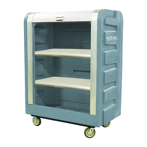 Royal Basket Trucks Bulk Tambour Door Truck, 28 in W x 50 1/2 in L x 66 3/4 in H, 2 Shelves G48-GRG-BTC-6UNN - main