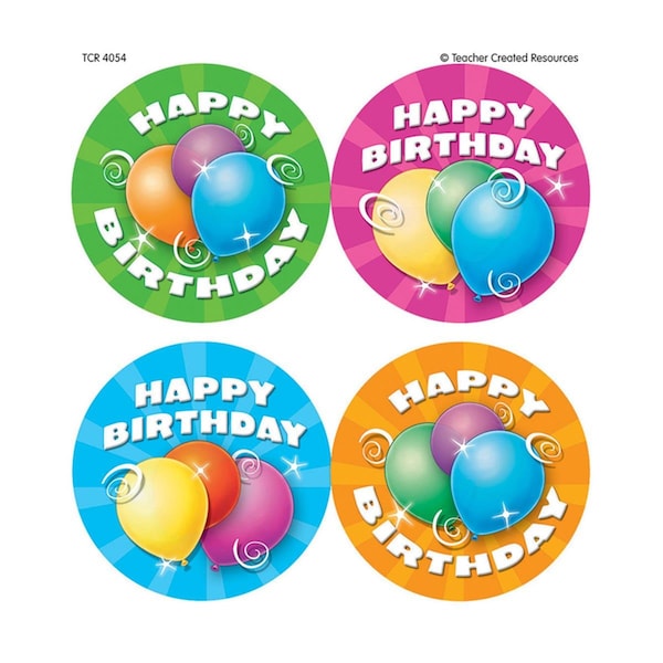 Teacher Created Resources Birthday Wear Em Badges, 6PK TCR4054-6 - main