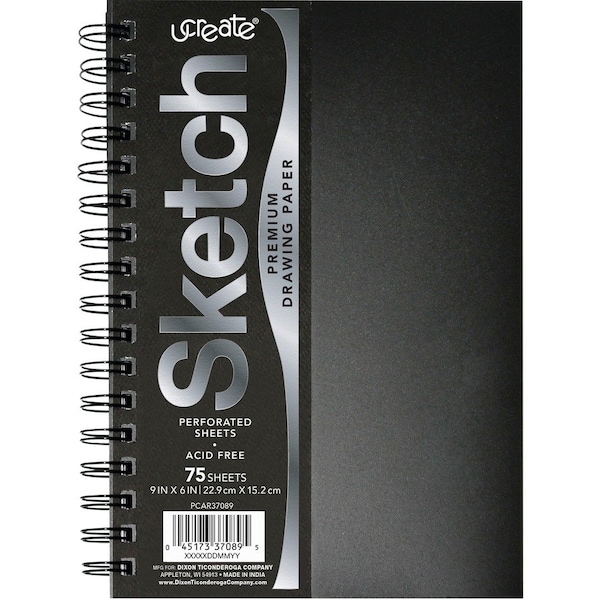 Ucreate Poly Cover Sketch Book, Heavyweight, 9in x 6in, 75 Sheets, PK3 PCAR37089 - main