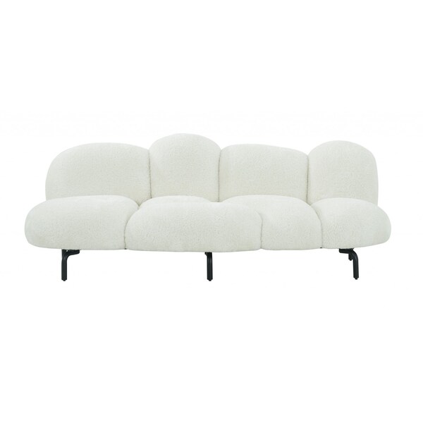 Homeroots 87" White Sofa With Black Legs 488840 - main