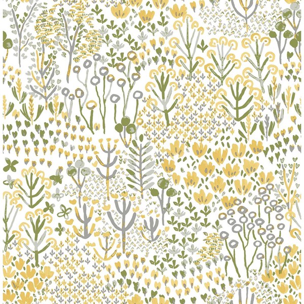 A-Street Prints Chilton Yellow Wildflowers Wallpaper 4081-26348 - main