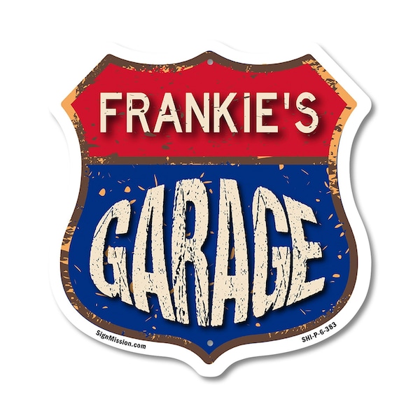 Signmission Frankie's Garage, 6 Inch X 6 Inch, Plastic Sign SHI-P-6-383-FRANKIE - main