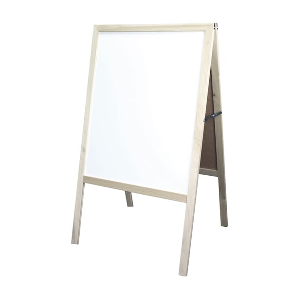 Crestline Products Marquee Easel (natural hardwood) White dry erase/black chalk 31200 - main