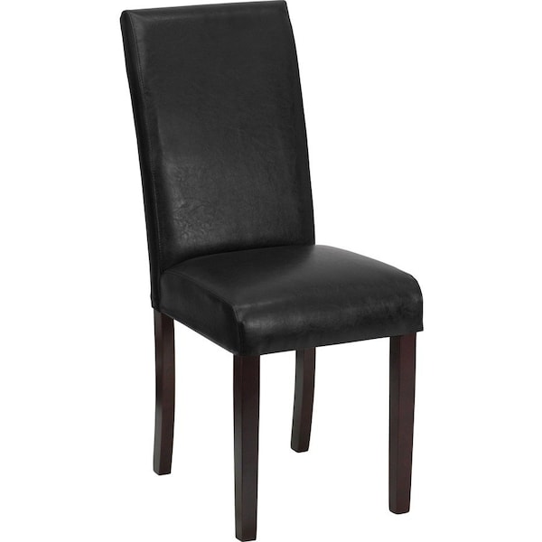 Flash Furniture Contemporary Parsons Chair, Black Seat, Black Back, 16 W 19" L 39 H BT-350-BK-LEA-023-GG - main