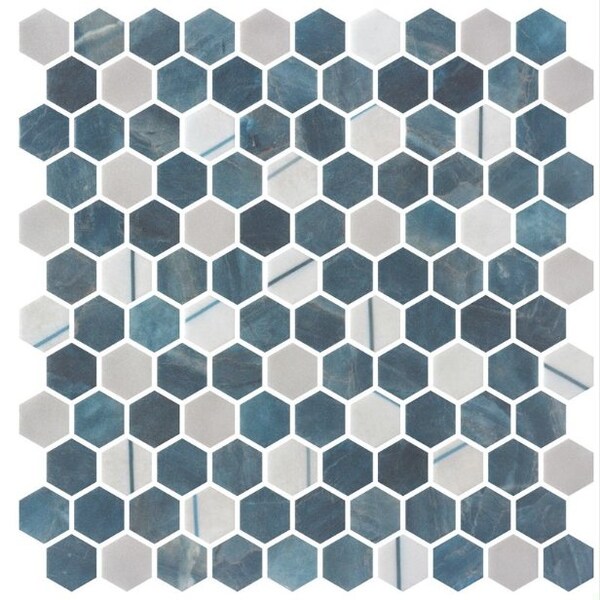 Andova Tiles SAMPLE-Avery 1-in. Honeycomb Polished Upcycled Glass Floor and Wall Mosaic Tile SAM-ANDAVE1243 - main
