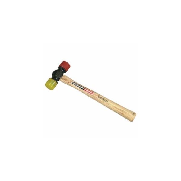 Vaughan Soft Face Hammer, 12 oz Head, 1-3/8 in dia Face, 12-1/8 in OAL, Red/Yellow 770-SF12 - main