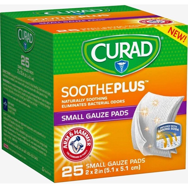 Curad SoothePlus Medium Nonstick Pads, White, 25PK MIICUR202225AH - main