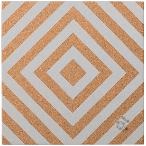 Mastervision Chevron Frameless Cork Bulletin Board, 16" X 16" SF751407397 - main