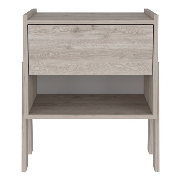 Homeroots 22" Light Gray Wood One Drawer Nightstand 477922 - main