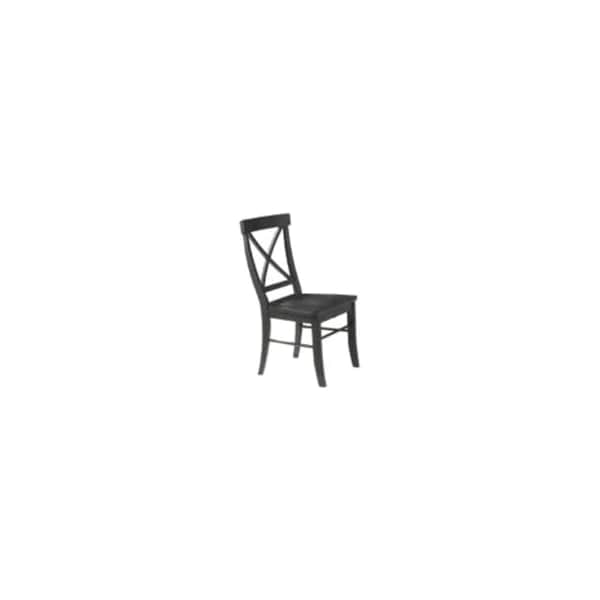 International Concepts Set of 2 X-Back Chairs with Solid Wood Seats, Black Seat, Wood Back, 36.9 W 22.2 in L 22.2 H C46-613P - main