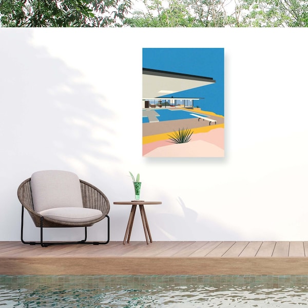 Trademark Fine Art Outdoor Canvas Art Rosi Feist La Stahl House Wall Art for Patios, or Gardens 1X25825-OC3547WR - main