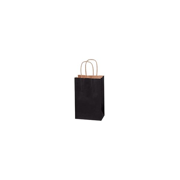 Bubblefast 250-5 1/2 x 3 1/4 x 8 3/8'' Black Tinted Shopping Bags, 250PK BFBGS114BL - main
