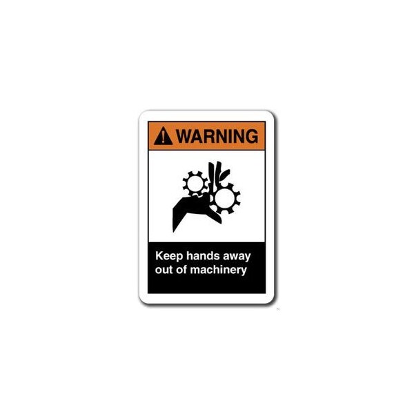 Signmission -Keep Hands Away Out Of Machinery 7inx10in Plastic Safety ansi, ANSI-710WS Keep Hands Away Out ANSI-710WS Keep Hands Away Out - main