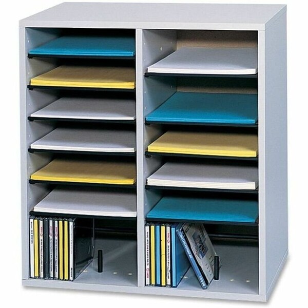Safco Literature Org, Wood, Adjustable, 16, Grey 9422GR - main