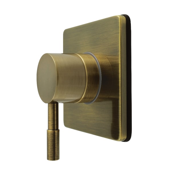 Kingston Brass Single-Handle Six-Way Diverter Valve with Square Trim Kit, Antique Brass KS4043DL - main