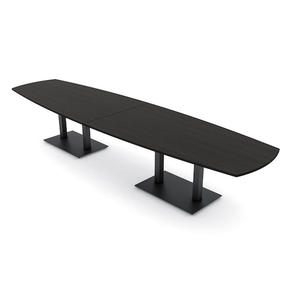 Skutchi Designs Arc Boat Conference Table, 45 in W, 168 in L, Black HAR-ABOT-48x168-DOU.BK-U999ST19 - main