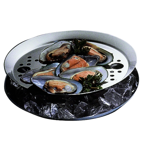 Mepra Plateau Royal Round Individual Seafood Presentation with Grill - 1 Piece - Stainless Steel 23056022G - main