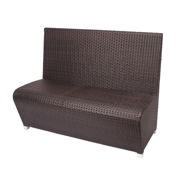Bfm Seating Cancun Wicker Outdoor Booth Bench PH7100JV - main