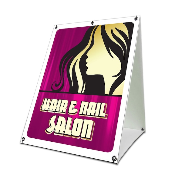 Signmission Hair And Nail Salon, 36 Inch x 24 Inch A-frame Yard Sign, Coroplast Yard Sign SBC-2436-30383 - main