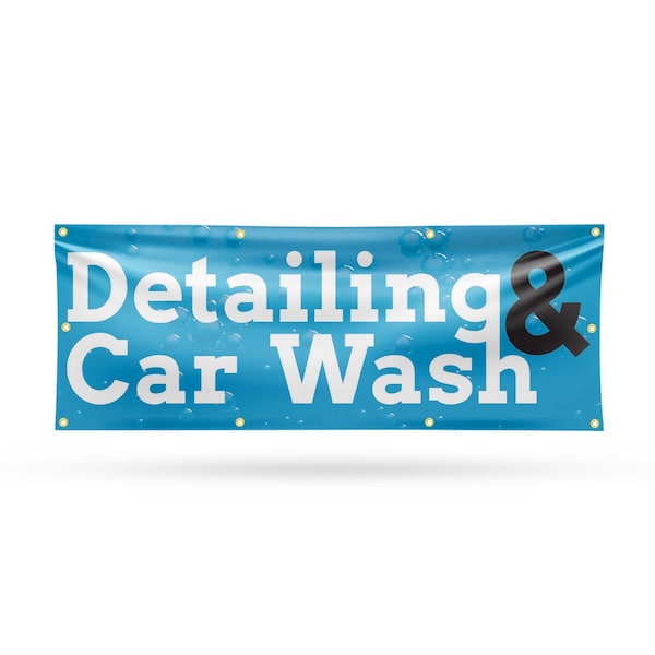 Signmission Detailing and Car Wash, 36 Inch x 96 Inch, Vinyl Banner B-96-30543 - main