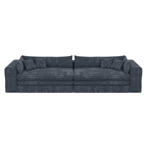 Homeroots 162" Gray Corduroy Compression Foam Sofa 719546 - main