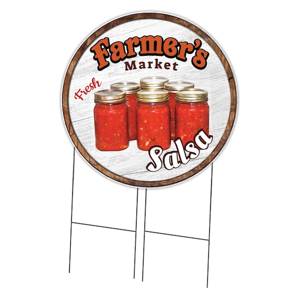 Signmission Farmers Market Salsa Double Sided Corrugated Plastic Circle Yard Sign, C-36-CIR-DS-WS-Salsa C-36-CIR-DS-WS-Salsa - main