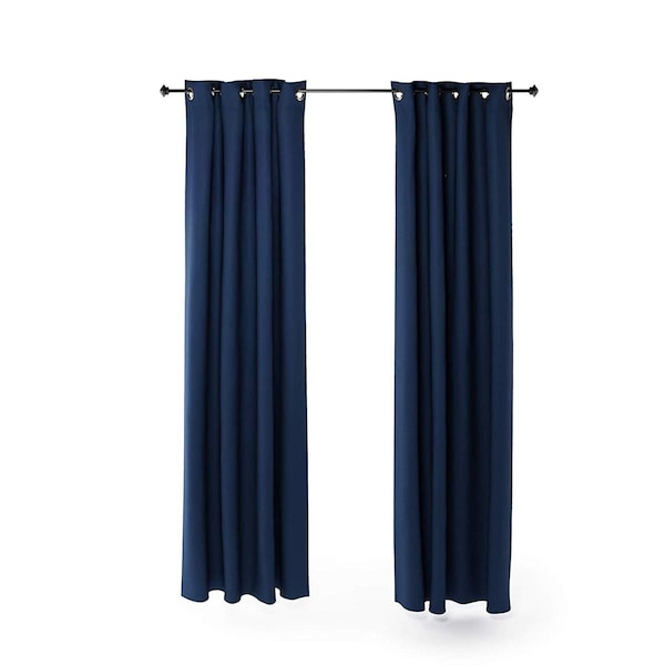 Furinno Collins Blackout Curtain, 52 x 95 in. - 2 Panels - Dark Blue 2-FC66005DBL - main