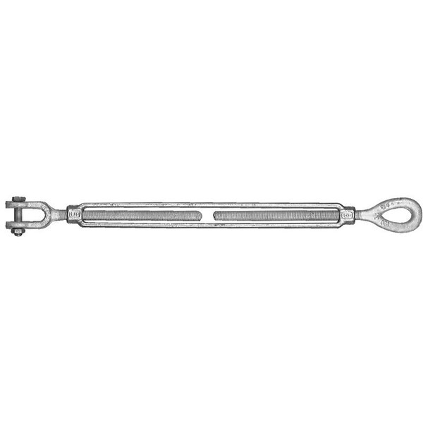 Baron 18-1/2X9 Turnbuckle, 2200 lb Weight Capacity, Jaw Fitting A, Eye Fitting B, Galvanized Steel 18-1/2X9 - main