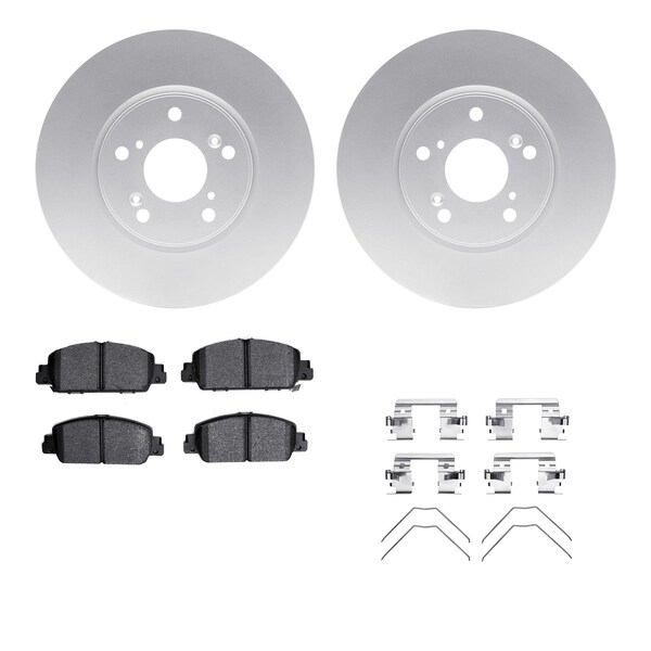 Dynamic Friction Co DFC GEOSPEC Coated Rotors with 5000 Brake Pads - Ceramic and Hardware 4512-59143 - main
